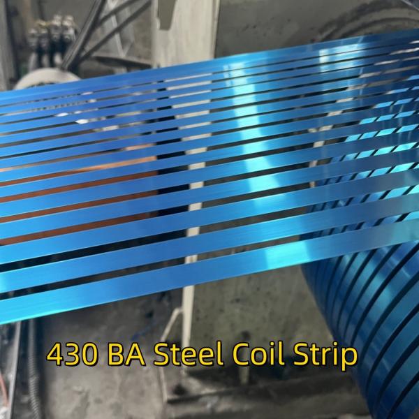 BA Surface SS 430 Cold Rolled Stainless Steel Strip  430 Steel Coil With Bule PE Film 0.5*19mm