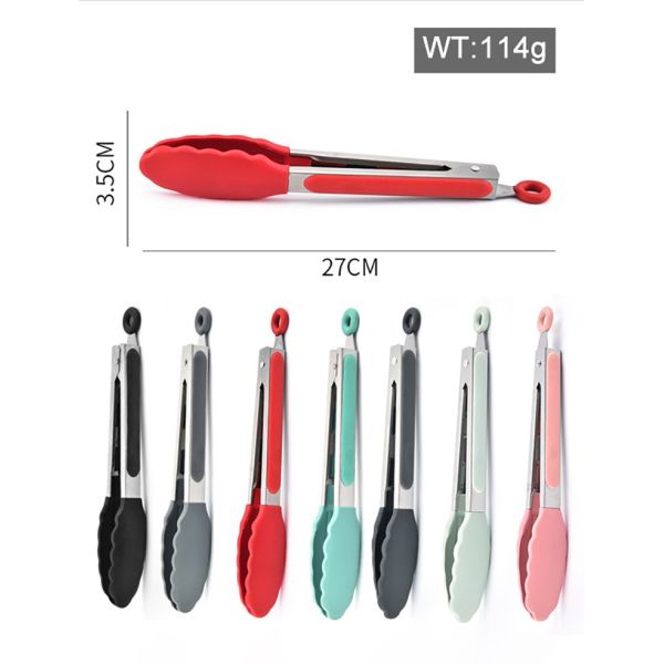 Схват гриля БАРБЕКЮ силикона 9 дюймов не вставляет барбекю зажимает нержавеющие схваты салата