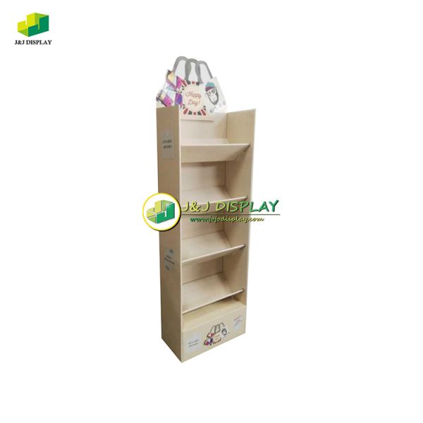 Stationery Promotion Cardboard Display Units Retail Flooring Stand Customized