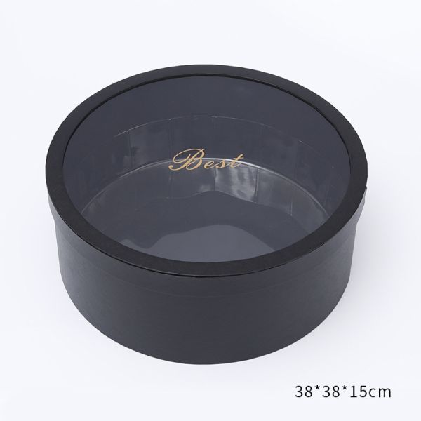 Ручной сделанный круглый золотой штампованный фруктовый цветочный ящик с прозрачным окном Другие Тип ящика