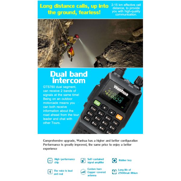 2500mAh Battery Capacity Long Range Walkie Talkie for Professional Communication