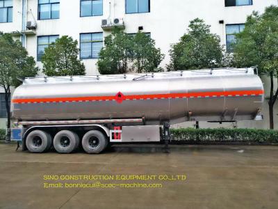 Tri axle Heavy Duty Semi Trailers Carbon Steel Oil Tank / Fuel Transport Tanker