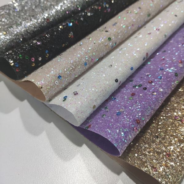 Shiny Metallic Sequin Chunky Glitter Fabric For Shoes Bags