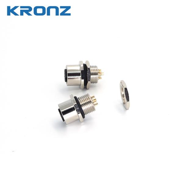 Conector hembra de soldadura para enchufe de aviación, montaje de 8 pines, zócalo M12 para señal eléctrica y electrónica