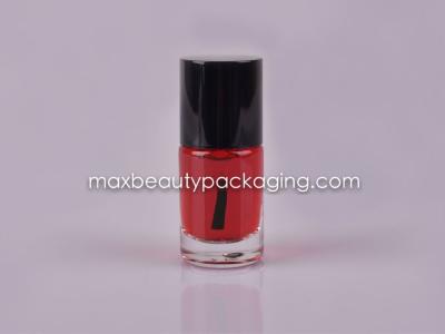 shiny black round straight nail polish cap 11ml nail polish bottle flat brush nail polish plastic cosmetic packaging