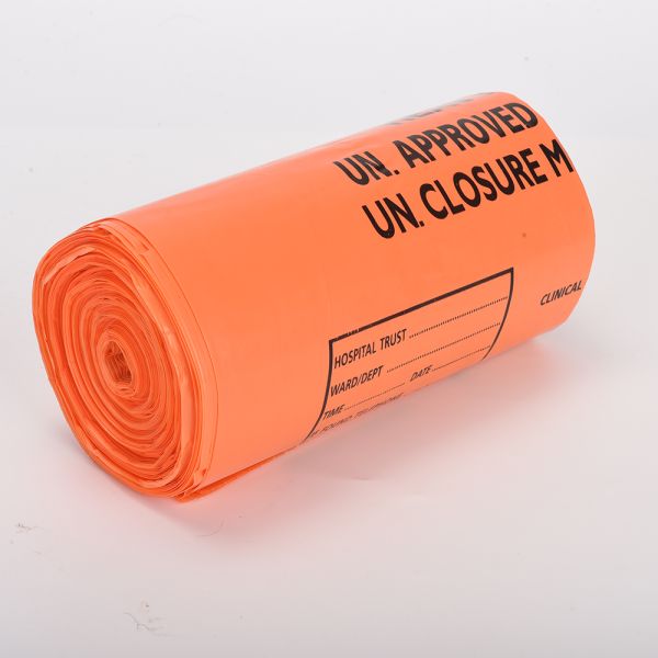 1 тонна индивидуального логотипа Медицинские облицовки Пластиковые биологически опасные пакеты Желтая безопасность HDPE Приемлемые пакеты CN SHN