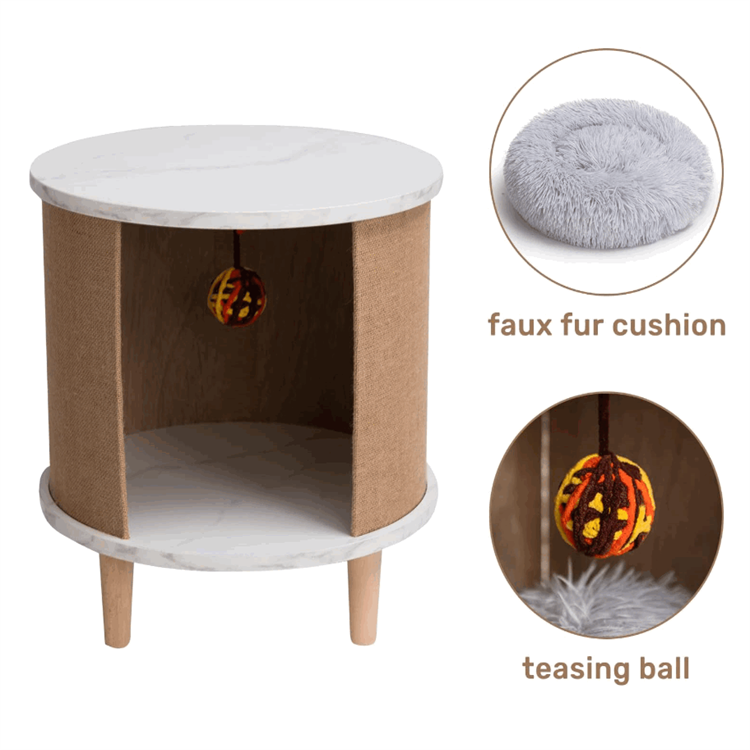 Modern Cat Furniture Small Wooden Cat House Indoor Nightstand Cat Furniture