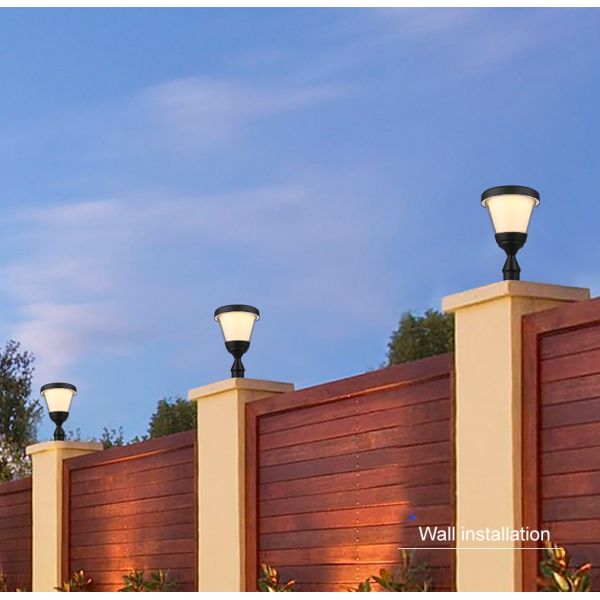 Aluminum Landscape Outdoor Garden Solar Light Light Control 3000k 6000k For Gate Pillar