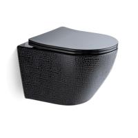 Toilette suspendue au mur en porcelaine en céramique Noir P Trap Toilette pour salle de bain