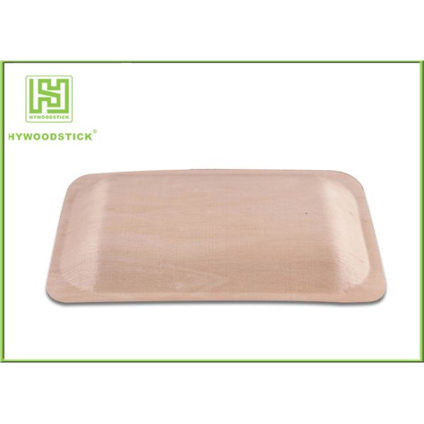 Natural Color Wooden Dinner Plates , Eco Friendly Wooden Party Plates For Pizza