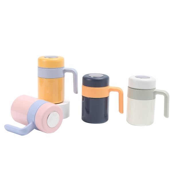 500ml Capacity Stainless Steel 316 Handle Cups Tea Mugs With Tea Strainer Custom Logo