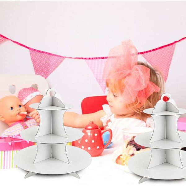 Party White 3 Tier Dessert Round Cupcake Holder Tower