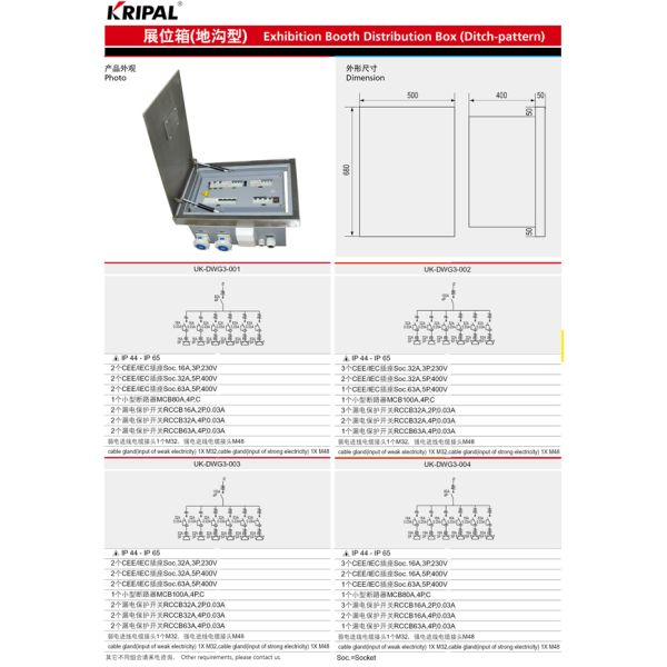 Exhibition Hall Industrial Distribution Box Metal Cabinet IP66 for Stand