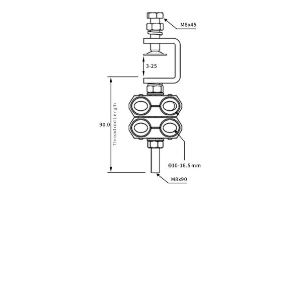 10-16.5mm Feeder Cable Clamp 304 Stainless Steel Outdoor