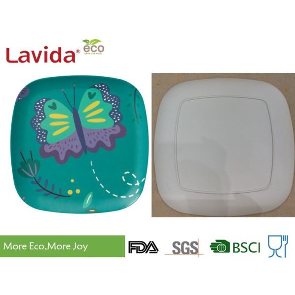 Fashinable home basic Bamboo Fibre Square Sandwich Plate Plant Fibre Square Serving dish 5.5 inch 14cm