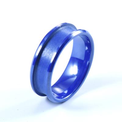 Men'S Blue Wedding Ceramic Rings 6mm 8mm Diamond Shape