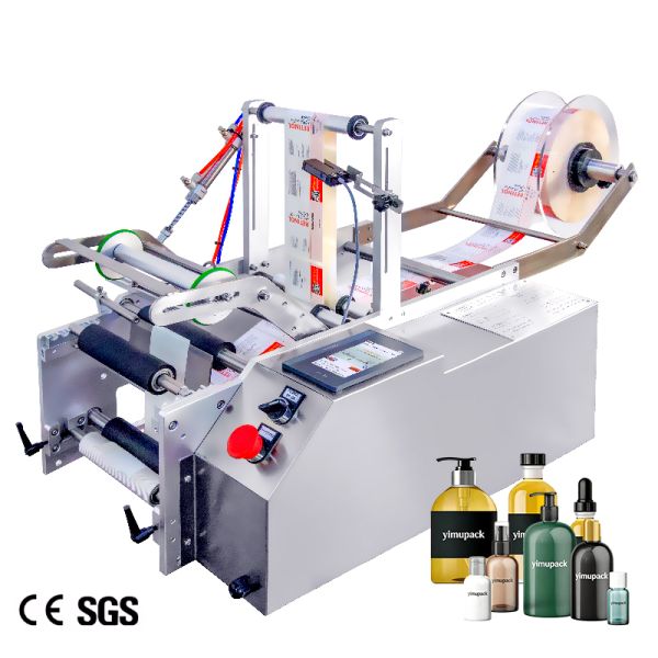 Semi Automatic Bottle Label Sticker Machine with Adjustable for Cosmetics Big and Small Bottles