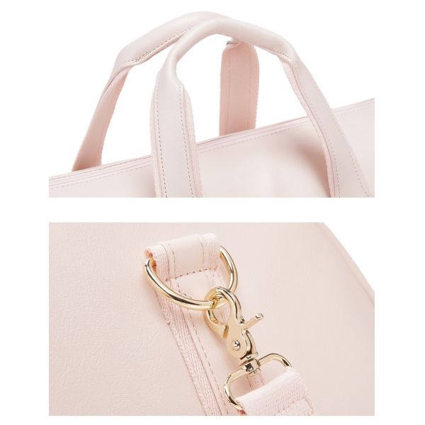 PU складная розовая кожаная сумка для путешествий