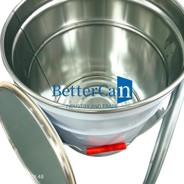 Cubeta branca da pintura 5L metal Tin Pail With Lock Ring de 5 galões