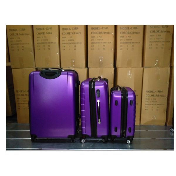 2 Zippers Oxford Cloth Plastic Handle Luggage Set 24 28 Inch For Raining Snowing Day