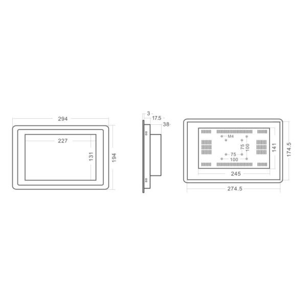 PC do painel de toque do disco rígido 32G/áspero industriais tudo em um PC 2G RAM