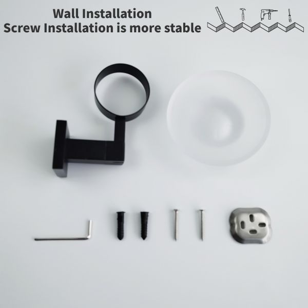 Suporte de aço inoxidável do sabão do banheiro da caixa do sabão do cetim 304 de vidro fixados na parede