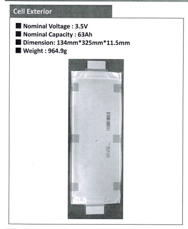3.5V 63ah Lifepo4 Battery Cell Rechargeable For Electric Motorcycle