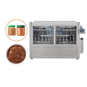 Automatic Glass Jar Heating Filling Machine For Peanut Butter Chocolate Paste