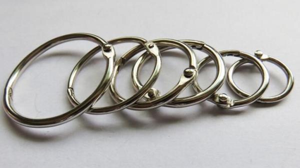 Silver Nickel Finish 25mm(1) Metal Loose Leaf Ring Book Binding Ring Hinged Snap Ring