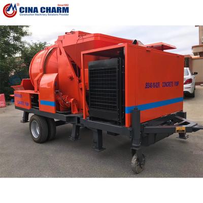 JBS30 Mobile Concrete Mixer With Pump Electric Trailer Concrete Mixer Pump