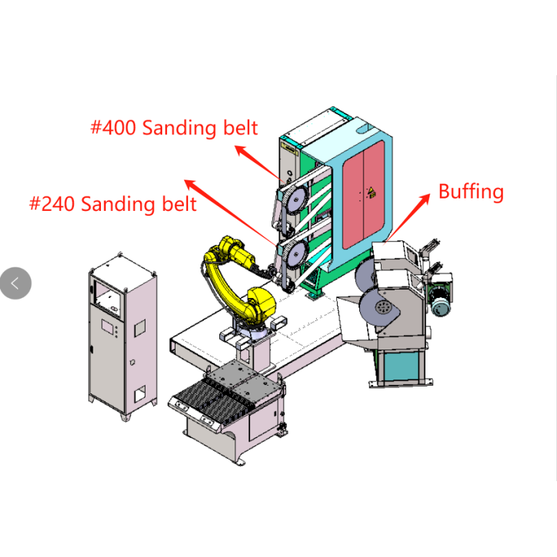 Automatic Grinding Robotic ABB Arm Deburring Brass Bathroom Fittings Polishing System Machine