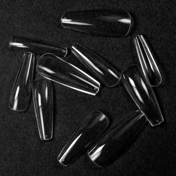 Plastic Artificial Nails Custom 100Pcs Nail Art Salon Press on Nails Designs 500 Pcs Flexible Xl Coffin Nail Tips Set