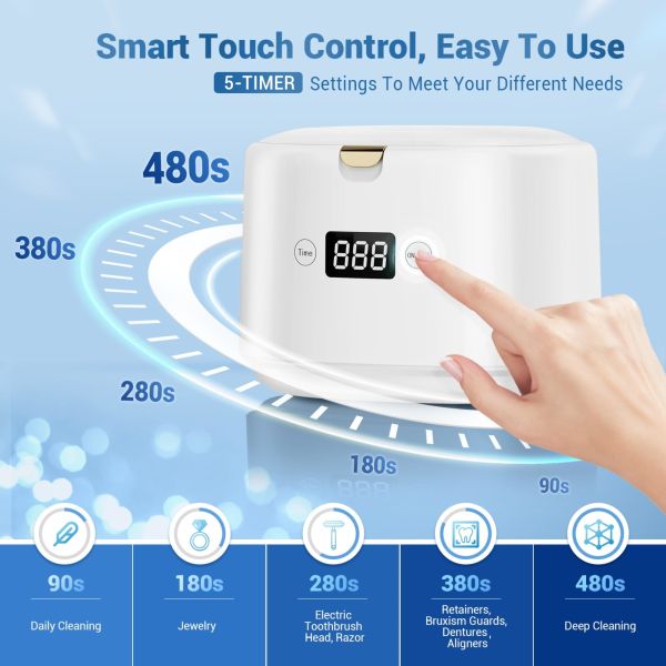 UV LED Light Ultrasonic Jewelry Cleaner