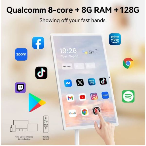 Android Battery Powered Smart TV Tablet Interactive Touch Screen with LED Backlight