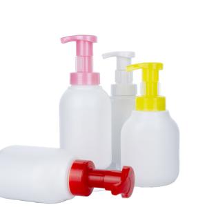 300 ml de plástico, frasco liso cilíndrico branco com bomba branca para frasco