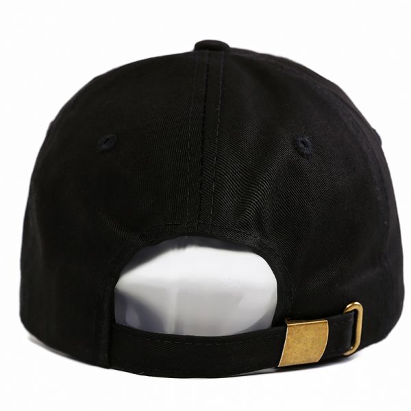 Velcro Closure Casual Baseball Caps Heavy Brushed Cotton Liquid Chrome Metal Flame Peak