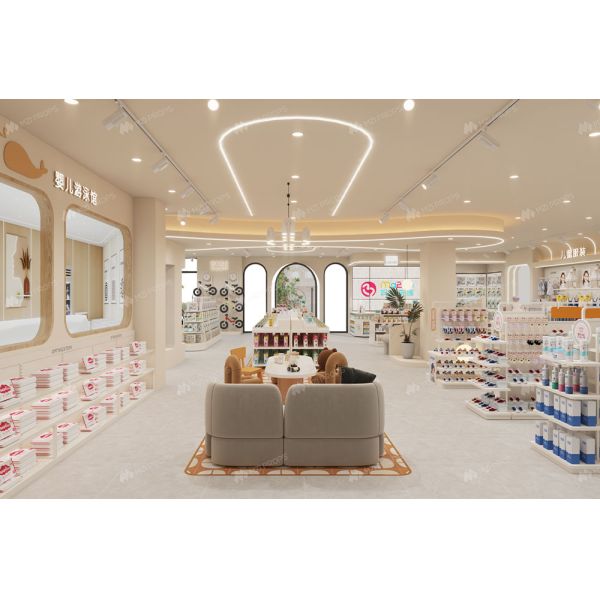 BBC013 Présentoir de magasin de marque - Cabinet de magasin peu encombrant - Présentoir de magasin pour bébé - Design de magasin