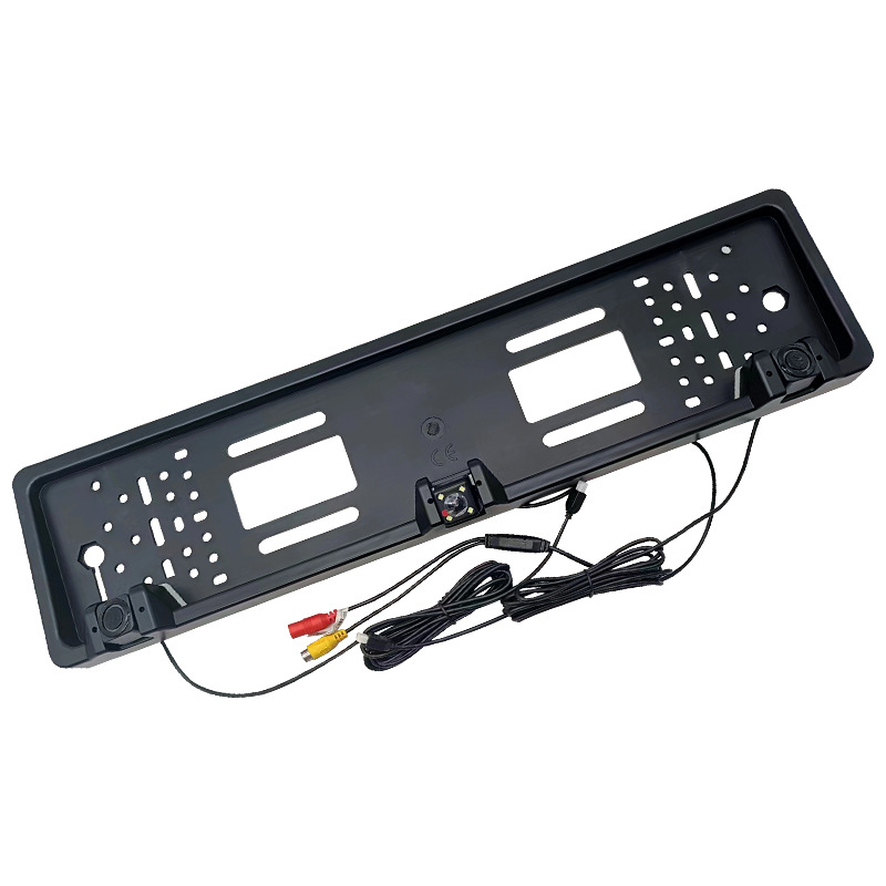 Hot Selling EU Car License Plate Frame Camera, IP67 Waterproof Rear View Backup Reversing Parking Camera with Radar Kit, OEM Available