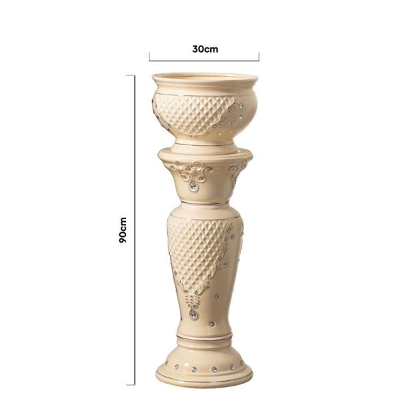 Best Quality Garden Pot Wedding Home Decor Large Outdoor Roman Column Design Ceramic Flower Pots