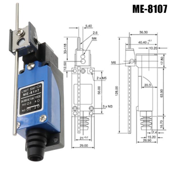 AC250V ME-8104 ME-8107 ME-8108 ME-8111 ME-8112 ME-8166 -8169 Limit Switch Rotativo Ajustável Roller Lever Arm Travel Switch