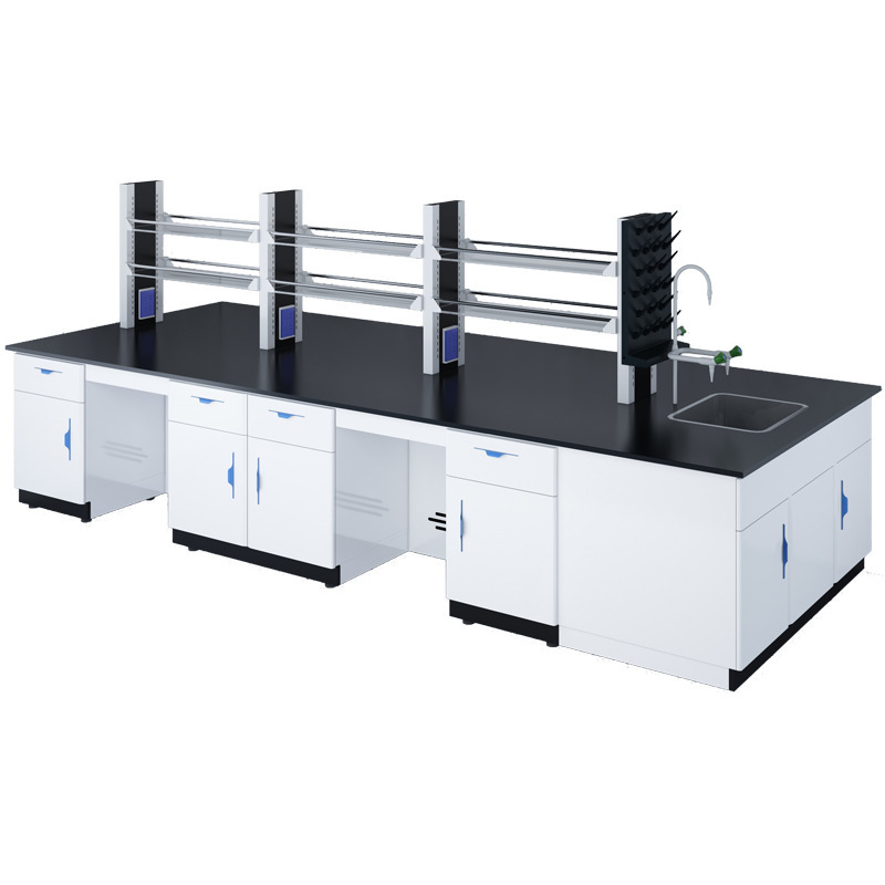 Customized Laboratory Accessories Aluminum Glass Lab Reagent Rack Heavy Duty With Power Sockets Setup