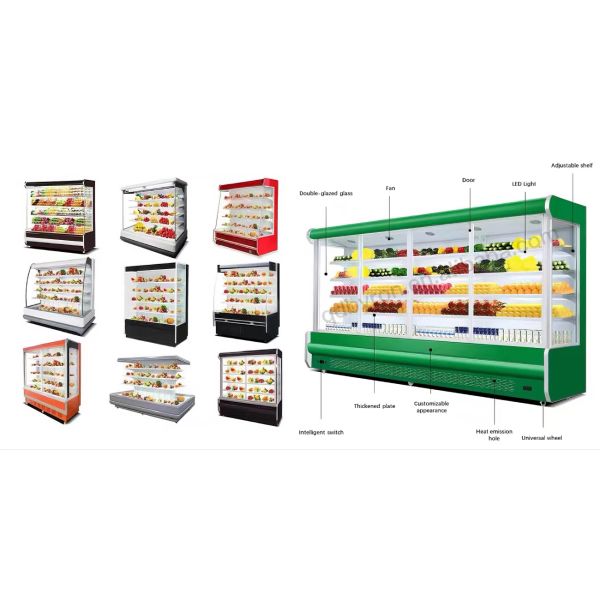 Open Vertical Multideck Display Fridge OEM Refrigerated Showcase