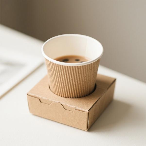 Porte-gobelet en papier kraft personnalisable pour café et thé