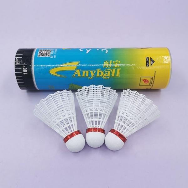 Nylon Plastic Badminton Birdies Yellow White Badminton Shuttlecocks Durable Stable