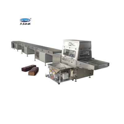 White Colour Molding Chocolate Production Line Chocolate Enrobing Machine PLC Control