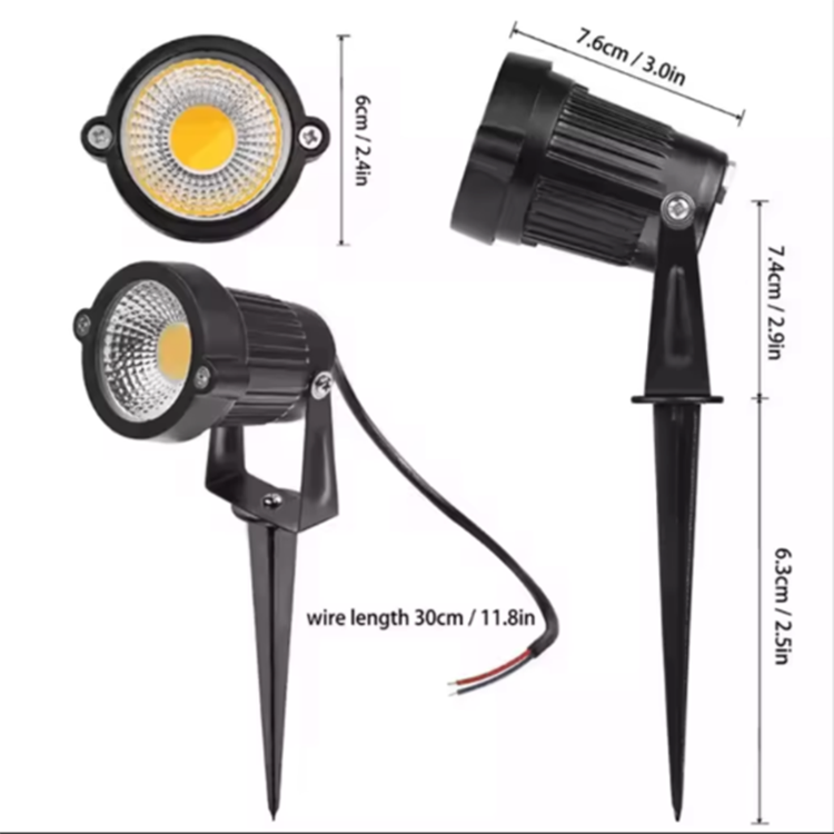 DC12V IP65 810lm Outdoor COB Spotlight Aluminum Body LED Floor Light for Lawn Garden Tree