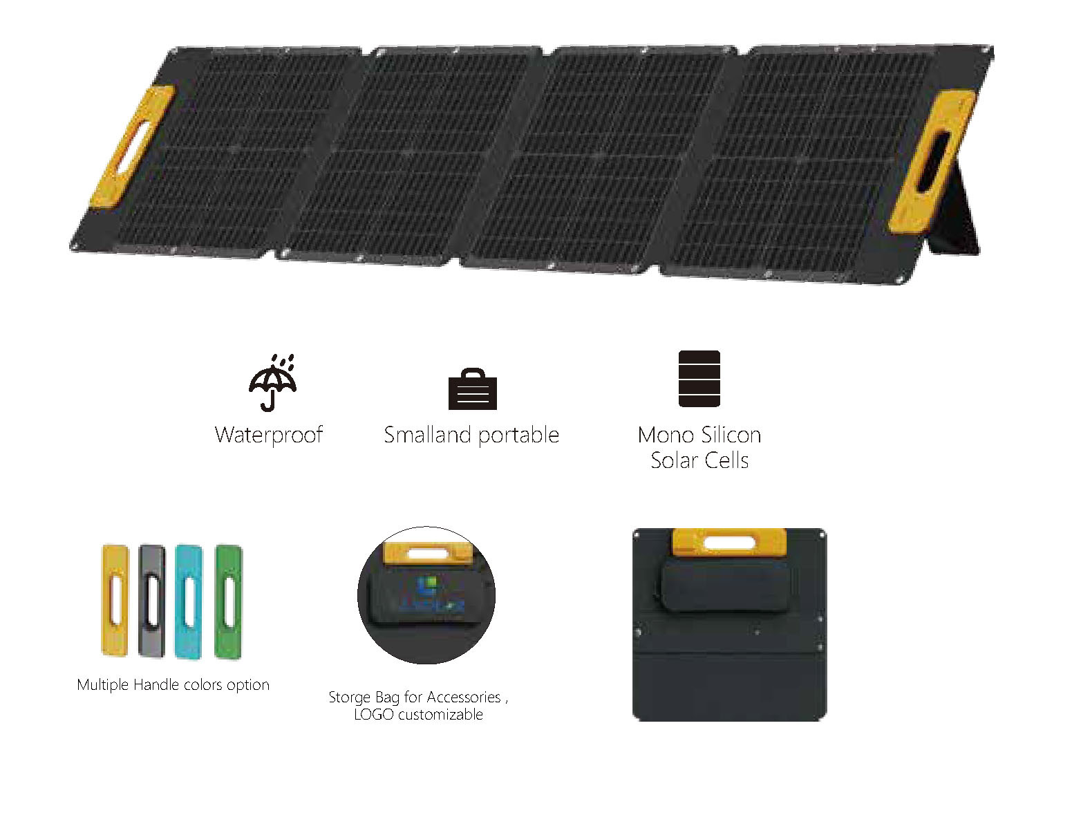 120W Compact Portable Folding Solar Charger, Monocrystalline Waterproof Solar Panel for Emergency Power Supply