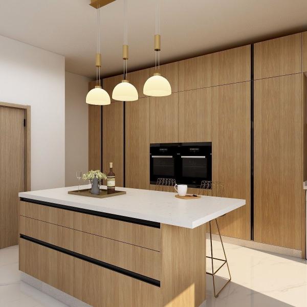 E1 Buildin Pantry Complete Plywood Modern Kitchen Cabinet Prefabricated Furniture
