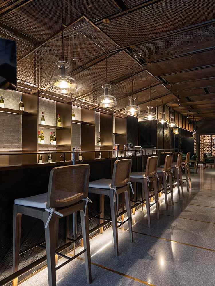 Solid Wood Modern Restaurant Chair Backrest Fabric Upholstered Dining Chair