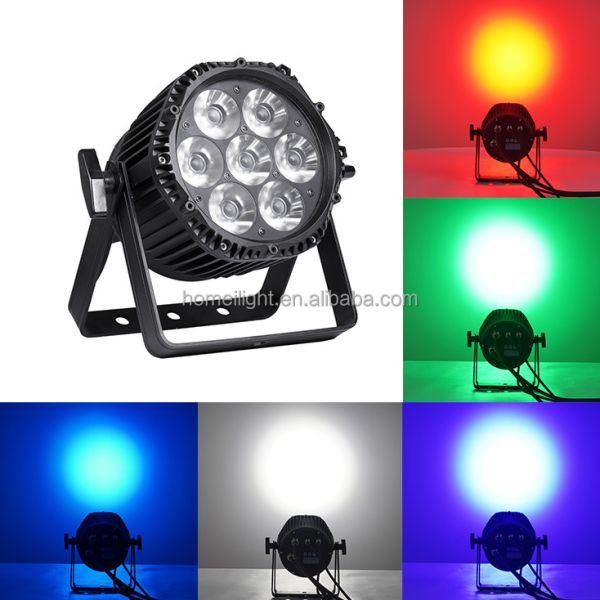 7pcs 18w RGBWAUV Outdoor LED Par Lights Para Estágio DJ casamento